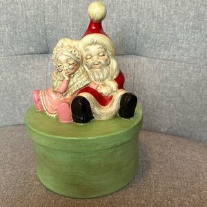 Vintage Sleeping Santa and Mrs. Santa  box. PRICE DROP !!